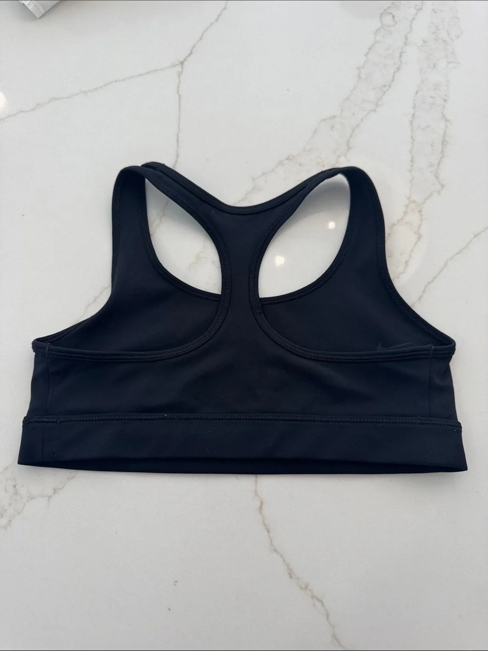 Nike Black Racerback Sports Bra with White Swoosh